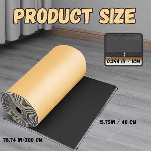 Image of Pangda 1 Piece 78 x 16 x 2 /5 Inches Extra Large Marine Foam Roll Closed Cell Rubber with Adhesive Insulation Sheets Lightweight Single Sided Tape Water Weather Resistant for Craft