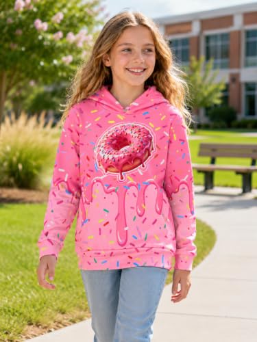 Image of uideazone Teen Girl Sweatshirt Hoody Hoodies Hooded Pullover with Pockets 4-14 Years