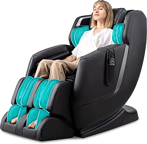 Best Massage Chair for Short Person 6 MYNTA Upgraded 3D Massage Chair, Full Body Massage Chair Recliner with Zero Gravity, Body Scan, Thai Stretch, Heat, Airbags, Bluetooth Speaker, Fully Assembled, MC2100 (Black)