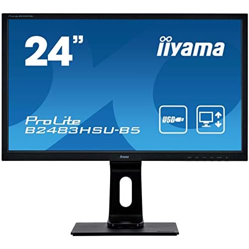 iiyama ProLite B2483HSU-B5 61cm (24") LED-Monitor Full-HD (VGA, HDMI, DisplayPort, USB2.0) Höhenverstellung, Pivot, schwarz