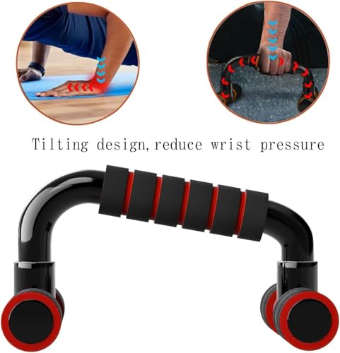 Push Up Bars for Men & Women (Red) - Image 3