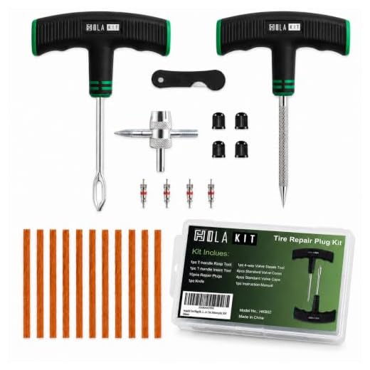 HolaKit Tire Plug Kit, 22 Piece Tubeless Tire Repair Kit with 10 Repair Plugs