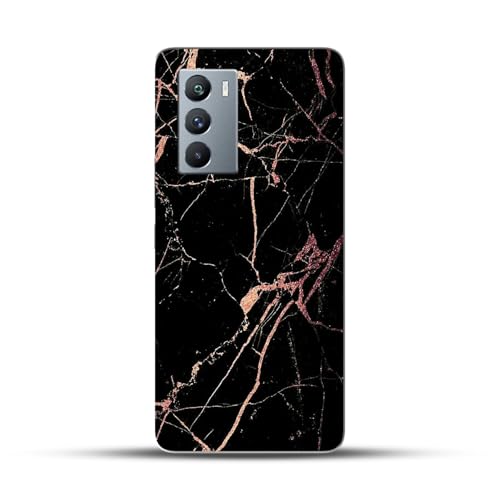 Image of COLORflow Back Cover Compatible with iQOO 9 SE 5G | Beautiful Black Golden Marble | Designer Printed Hard CASE Bumper Back Cover Compatible with iQOO 9 SE 5G