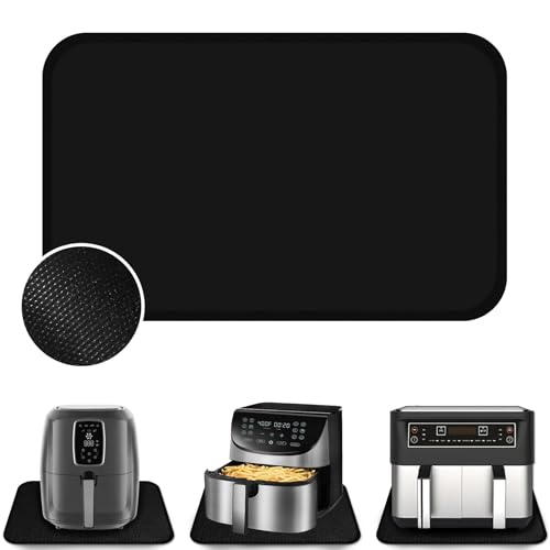 Soodyoow Base Resistente al Calor 30x45cm, Alfombrilla Resistente al Calor para Freidora de Aire, de Fibra de Vidrio, de Silicona, para Encimeras de Cocina, Antideslizantes e Impermeables