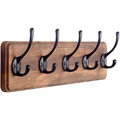 WEBI Percheros Pared Madera con 5 Ganchos Cover
