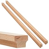 CroBlissful 2 Pack 6 ft Double Layered Red Oak Modern Style Straight Wood Handrail for Stairs, Trapezoid Stair Railing Indoor, Modern Traditional Stair Remodel