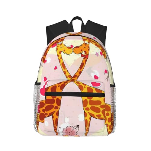 Sac à dos unisexe léger à motif cœur pour voyage décontracté et randonnée