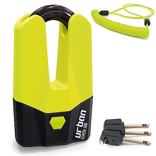 URBAN U9DY Luccheto Mini U Bloccadisco Moto Omologato SRA, Massima Sicurezza Completamente Testato, Arco ø15 Doppia Chiusura, Serratura ad Alta Sicurezza, Antifurto Universale per Moto Scooter