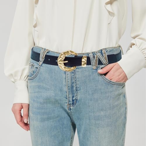 Womens Leather Belts for Jeans Pants Dresses Fashion Casual Ladies Waist Belt with Gold Buckle2