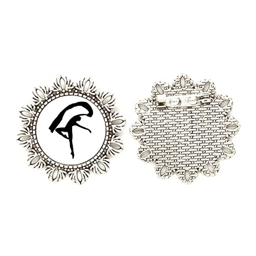 Broche de plata bailarina saltando para lucir en chaquetas de oficina