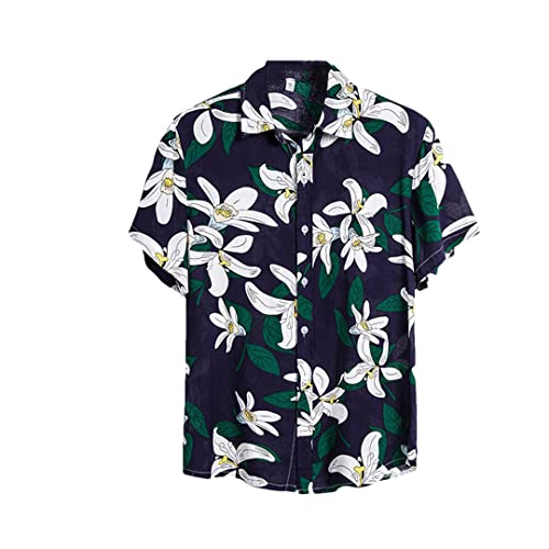 Chemise version coréenne slim floral à bouton manches courtes CS117