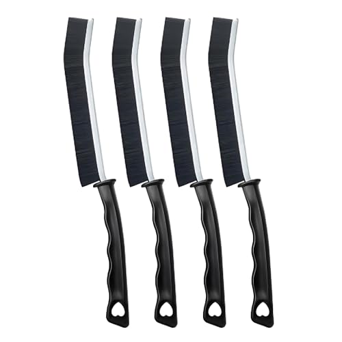 Image of Hard Bristle Cleaning Brush Set - Small, Crevice & Grout Brush for Tight Spaces, Corners, Kitchen Windows, Shower, Toilet & Faucets - 4 PCS