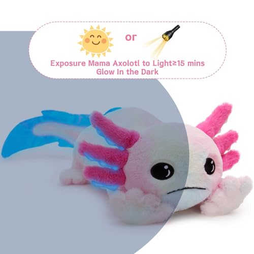 Image of MaoGoLan 5 Pcs Axolotl Stuffed Animal with Babies Inside, 31.5 inch Tie-Dye