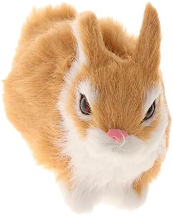 Kuntesetty Bunny Toy Figurine Set Artificial Furry Stuffed Model Ornament Lifelike Handmade Nonfading Easy to Clean Suitable for Bedroom Living — view 6