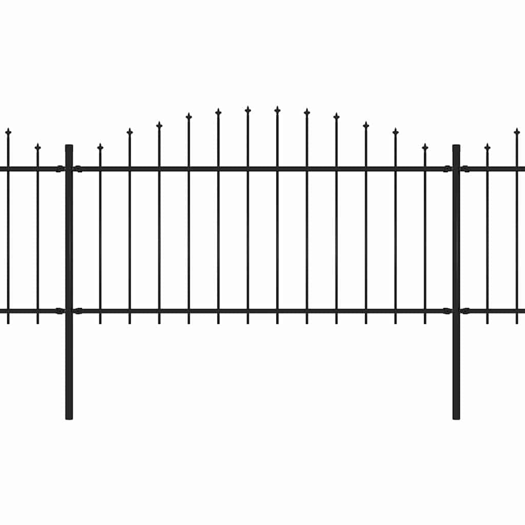 Steel Garden Fence with Spear Top 1248x150 cm Black Heavy Duty Security Boundary Barrier 7 Panels 8 Posts Easy Assembly 11.9 Metre Total Length for Garden Home Business Property