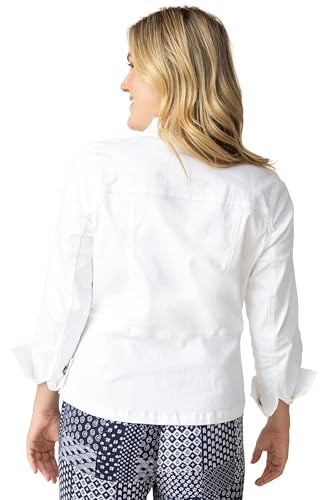 Habitat Clothes Stretch Denim Moto Jacket White3