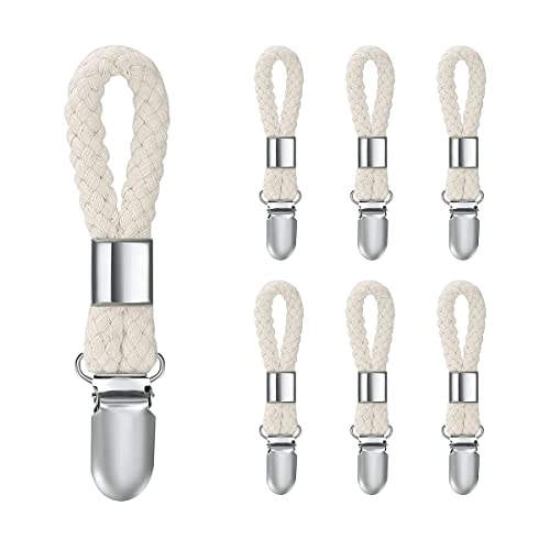 Jagowa 6 Pcs Cotton Rope Bath Towel Clip Anti-rust Metal Bathroom Hanging Clip for Home and Kitchen Cabinets
