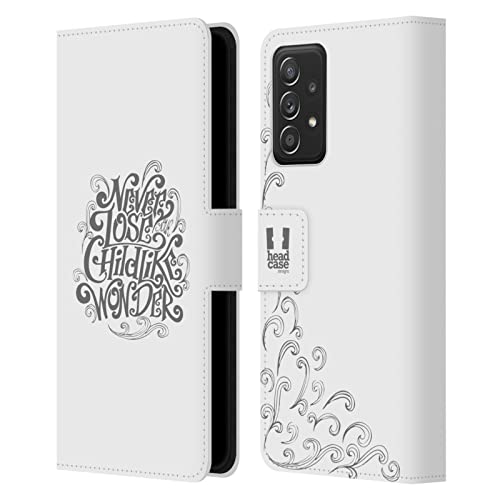 Étui Portefeuille Galaxy A52 Typographie Dessinée Minceur et Légèreté