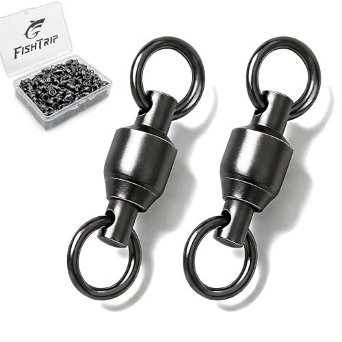 FishTrip 30 Pack Ball Bearing Fishing Swivels, High Strength Stainless Steel Swivels Fishing Tackle...