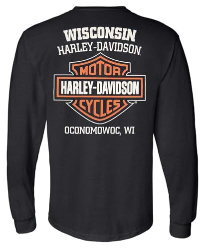 Harley-Davidson Men's Distressed Shady Skull Crew-Neck Long Sleeve Shirt - Black2