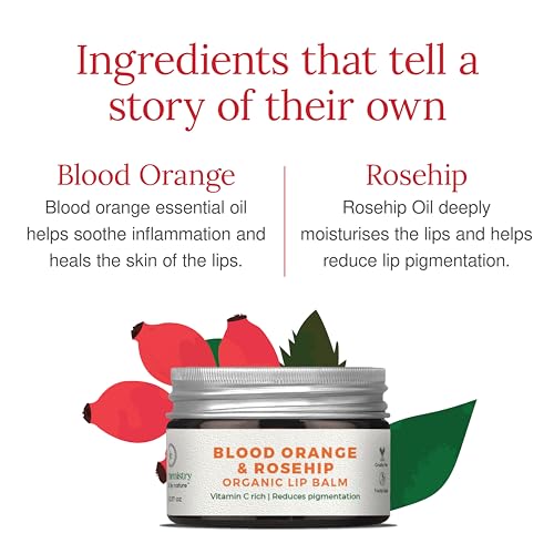 Juicy Chemistry Blood Orange & Rosehip Lip Balm, 5 g | Organic Lip Balm for Dry, Chapped & Pigmented Lips | Ecocert Certified Organic for Men &... - Image 7