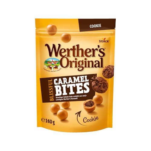 Werther’s Original Blissful Caramel Bites Cookie – 1 x 140g – Knackiger Schokokeks umhüllt von sanft-cremigem Werther’s Karamell Werther’s Original Blissful Caramel Bites Cookie – 1 x 140g – Knackiger Schokokeks umhüllt von sanft-cremigem Werther’s Karamell