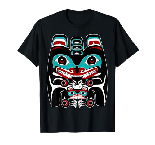 Indigenous Alaska Native American Art Style Bear & Beaver T-Shirt