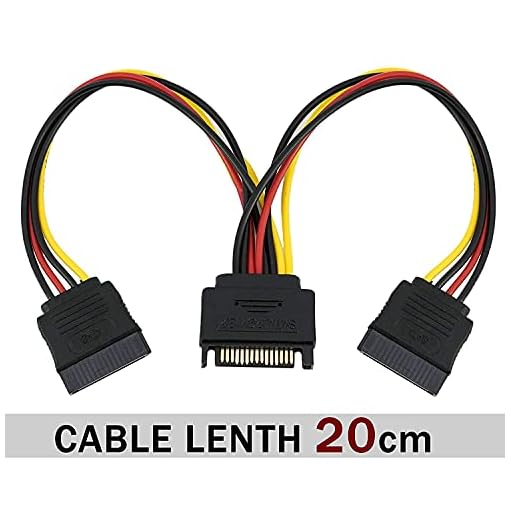 ikis 15 Pin Sata Power Y-Splitter Cable (6-Inches),Black - Image 3