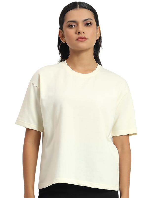 Image of Sleepynuts Women Oversized T-Shirt 220 GSM Heavyweight Cotton Rich Baggy Fit Drop Shoulder Round Neck Half Sleeve