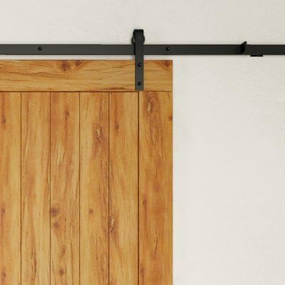 1000 Series 6 ft. Barn Door Hardware - Black