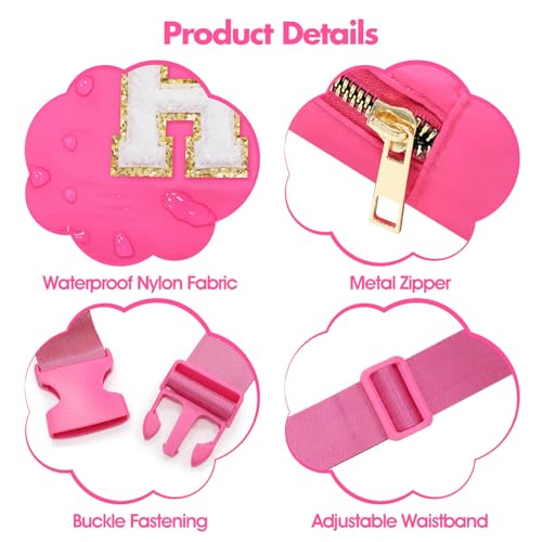 Image of PainZieteg Fanny Pack for Girls Chenille Letter Belt Bag Crossbody for Kids