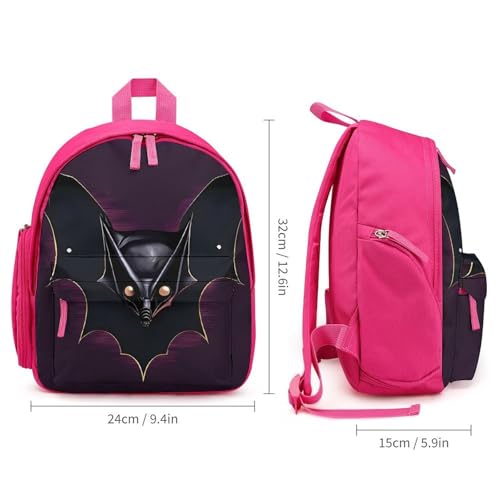 Black Ghost Bat Backpack for Men Women, Durable Small Bookbag Lightweight Daypack for Travel, Hiking, Pink-style2