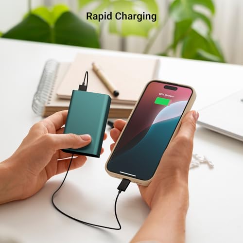 Image of ZEBRONICS EnergiTank 20MR1, Metal Power Bank, 20000 mAh, 22.5W Super Fast Charging PD 3.0 (PPS), Dual Type C & USB Port, LED Indicator, for iPhone, Android, Tablets, Airpods (Olive)