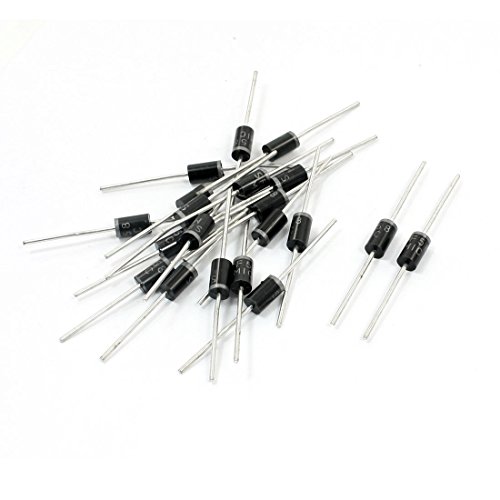 Aexit 20Pcs 5mm Diodes x 9mm Cylinder Shape Super Fast Recovery Diodes 600V Schottky Diodes 5A SF58