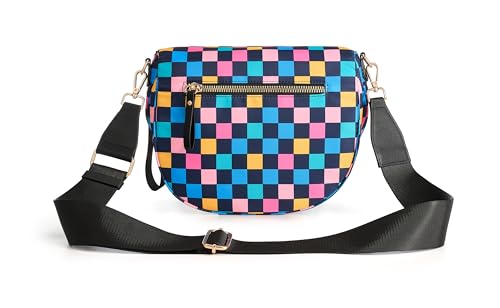 Image of FEIBOON Spacious Checkered Nylon Crossbody Bag Bum Bag Handbags Wallets for Women