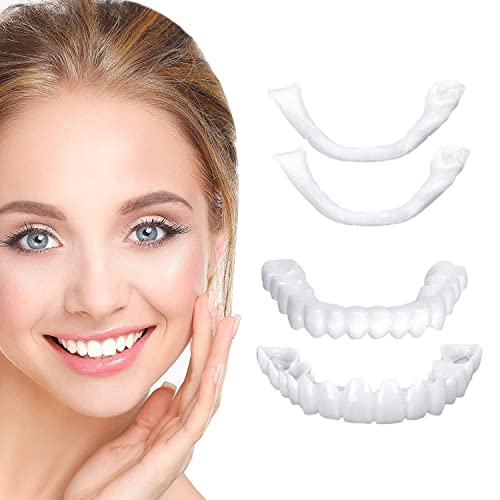CHENGZI Denture Teeth - Fake Teeth for Missing Teeth-Perfect Natural Shade Temporary Teeth - Snap On Veneers for Men and Women, White, 1.0 Fl Oz