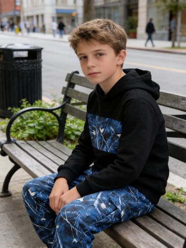 Image of 5-12 Years Boys Clothing Set Camo Hoodie & Cargo Pants Outfits Set 2025 Fashion Clothing