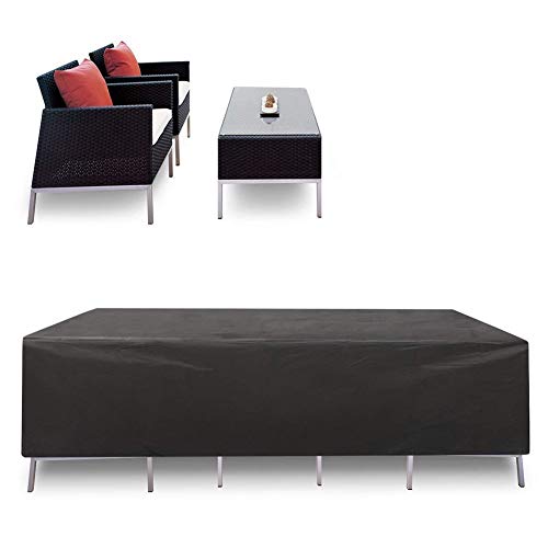 Preisvergleich Produktbild FQJYNLY-Gartenmöbel Abdeckung Wasserdicht Anti-UV Schweres 210D Oxford Tuch Möbelbezug Aus Rattan for Outdoor Outdoor Würfel Set, 15 Größen (Color : Black, Size : 213x132x74cm)
