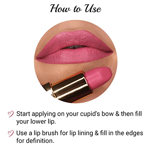 Image of Iba Long Stay Matte Lipstick for Women- M14 Pink Pop, 4g | Creamy Matte Finish & Smooth Texture | Long-Lasting | Hydrated Lips | Enriched with Vitamin E | Intense Colour & Highly Pigmented | Lip Makeup