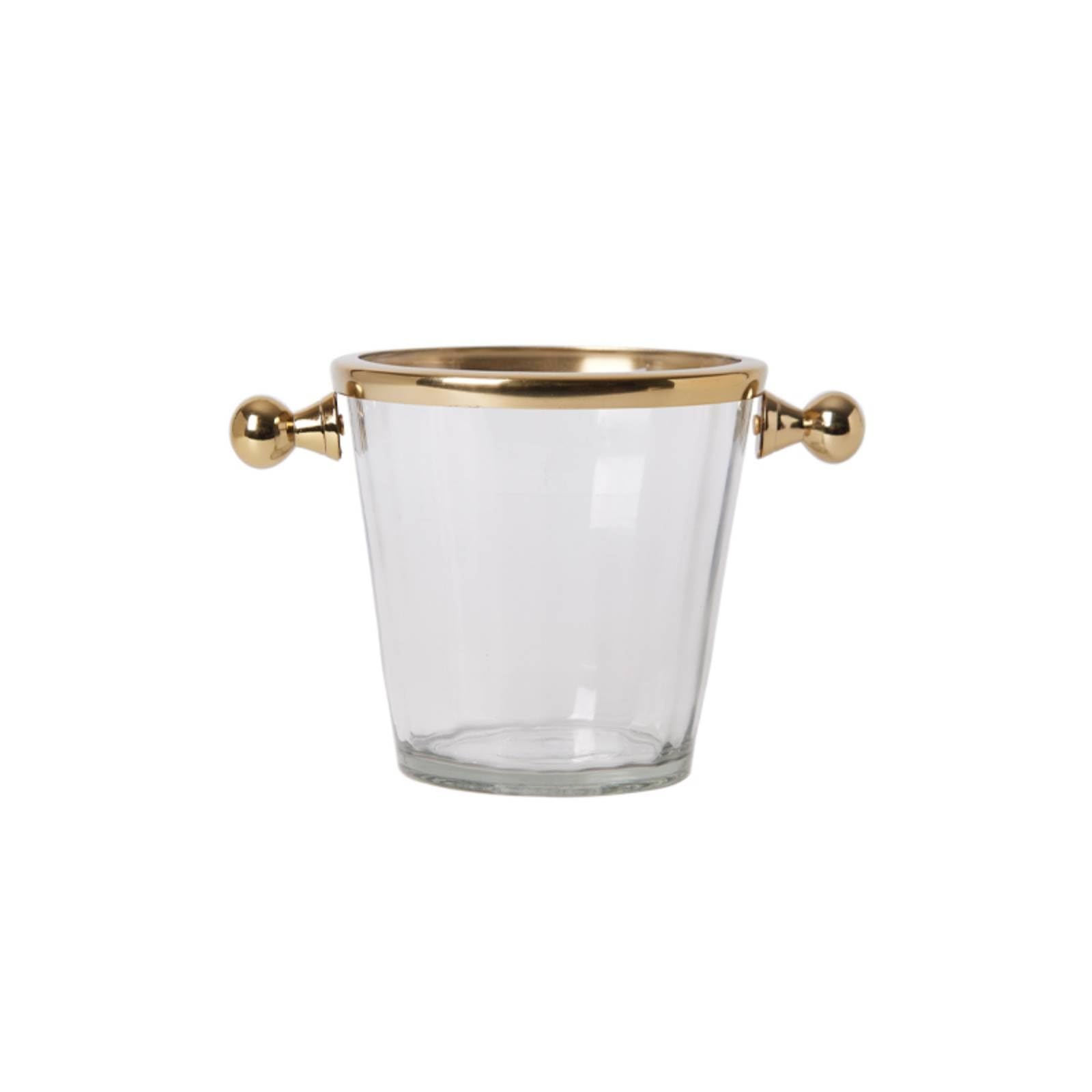 Cubitera Cubitera con Aislante Cubo Bebidas con Transporte para Invitados, Bar Doméstico, Reuniones, 20 14 H14cm, Cubo De Hielo De Vidrio De Latón