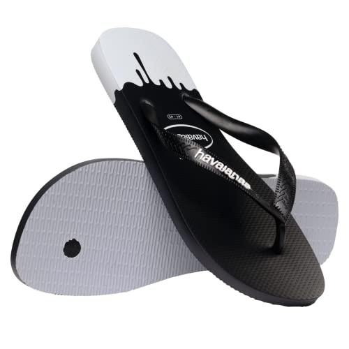 Havaianas Men Top Ink Flip Flops - Ink Splash Sandals - Ice Grey, 11/12W - 9/10M3