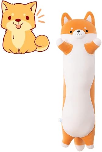 Handytoolinc Long Dog Pillow Plush Stuffed Dog Throw Sleeping Pillow Dog Cotton Dog Pillow Cuddly Stuffed Cute Plush Doll Toy Gift for Kids Girlfriend