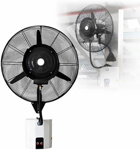 30-Inch Wall Mount Misting Fan with 15L Water Tank, High Velocity Outdoor Fan, 3-Speed Waterproof Patio Cooler for Shop, Garage, Greenhouse, Commercial Use