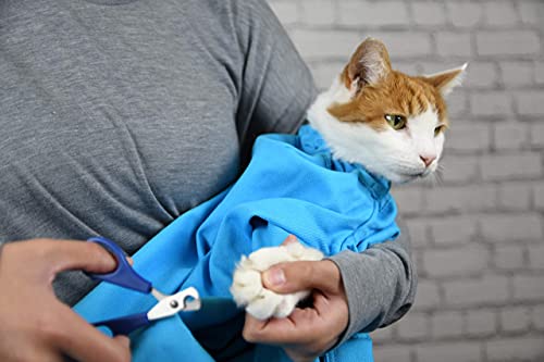 Cat-In-The-Bag Cozy Comfort Carrier Small Light Blue Cat Bag Pet Carrier For Grooming, Vet Visits, Medication Administration, Dental Care, Bathing, Nail Trimming And Car Travel #TOP3