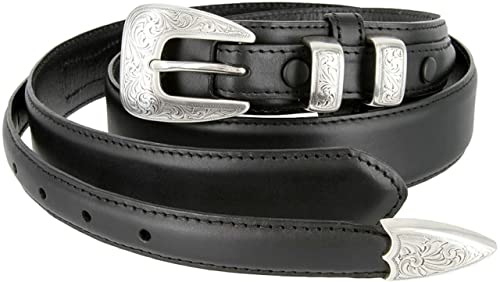 Image of Belts.com Western Buckle Belt Oil Tanned Genuine Leather Ranger Belt 1-3 /8 inch(35mm) Taper to 3 /4 inch(19mm) Wide-Multiple choices