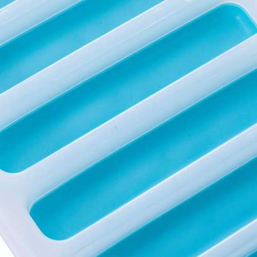 Ice Cube Tray With Lid,Ice Trays,Silicone Ice Cube Tray,Pop Out Ice Cube Tray,Reusable Ice Stick Tray,Bpa Free, For Whiskey, Cocktail, Stackable Flexible Ice Molds,Dishwasher Safe (Blue , Pack Of 1) #TOP5