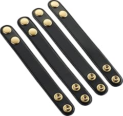Black Leather Brass Snaps