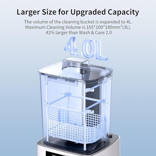 Image of Wash and Cure 3.0. Newest Upgraded Volume 2 in 1 Wash and Cure Station. with Gooseneck Lights. for Mars Anycubic Photon Mono 4K 2 LCD SLA DLP 3D Printer Washing Size of 165 x 100 x180 mm