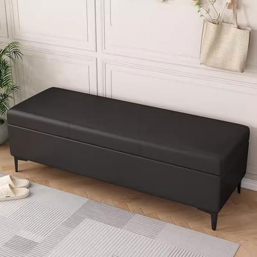Coffre de rangement bout de lit en cuir pour gagner de la place - 2