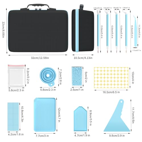 Image of VANSUNS Diamond Painting Storage Containers Kits, Thickened Waterproof Portable Bead Storage Boxes for Diamond Painting Accessories and Tools, 160 Square Bottles
